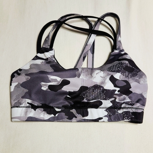 Champion C9 Camo Fitted Double Strap Sports Bra Black Grey X-Small - Picture 6 of 10